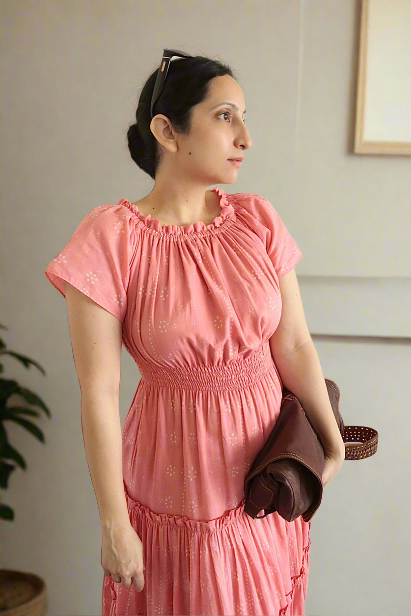 Flamingo Mulmul Midi in Pink
