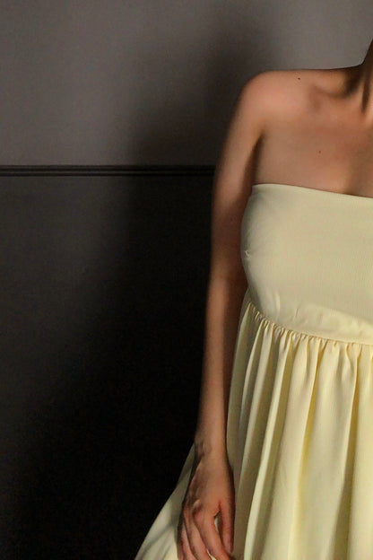 Golden Hour Tube Dress in Buttercream