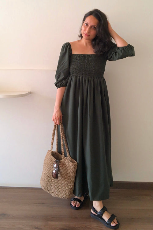 Aurora Maxi Dress - Myrtle Green Luxe Crepe | Colors Of Love