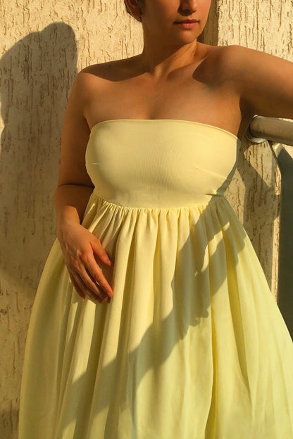 Golden Hour Tube Dress in Buttercream